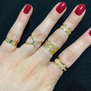 5 PCS ADJUSTABLE GOLD RING SET